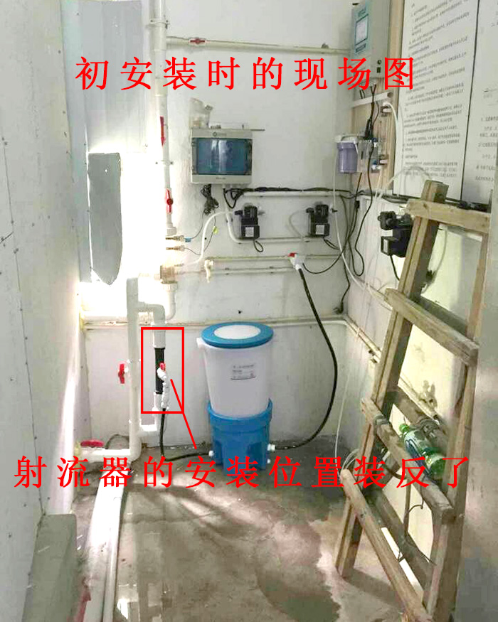 科瑞德泳池自动投药器错误安装示例